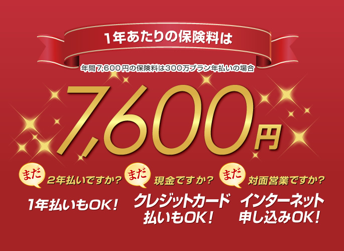 家財保険「新すまいRoom保険」年間 7,600 円